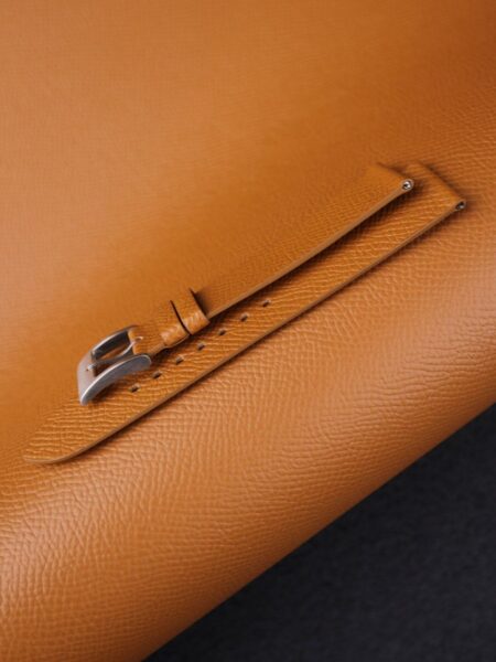 Vintage Orange Epsom Leather Slim Watch Strap