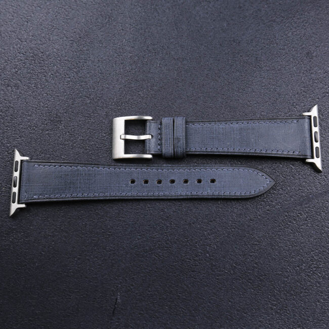 Navy Babele Leather Apple Watch Band