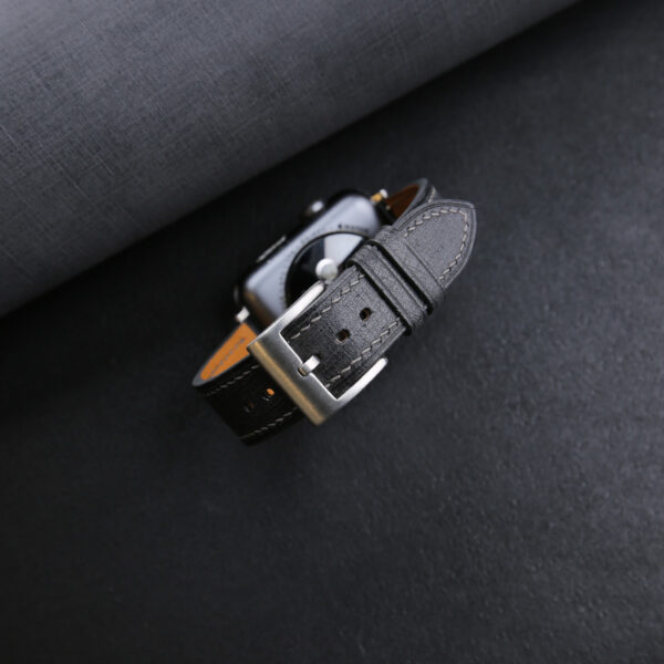 Black Babele Leather Apple Watch Band