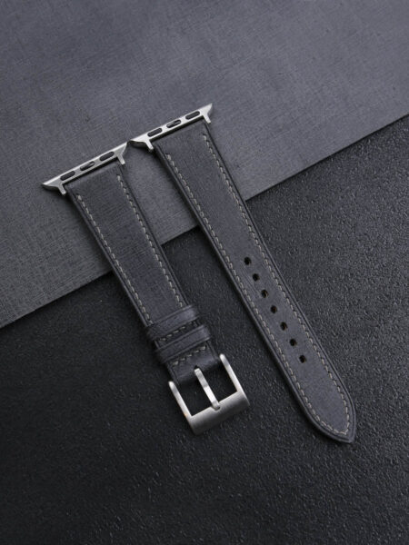 Dark Grey Babele Leather Apple Watch Band