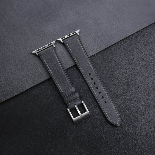 Dark Grey Babele Leather Apple Watch Band