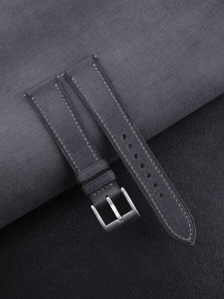 Dark Grey Babele Leather Watch Strap