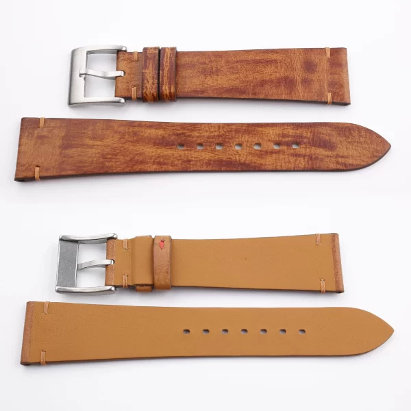 Vintage Brown Alran Fat Nat Chevre Goat Leather Watch Strap