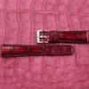 Patina Burgundy Alligator Leather Watch Strap (Curved End)