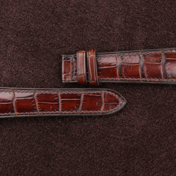 Patina Padded Brown Alligator Leather Watch Strap