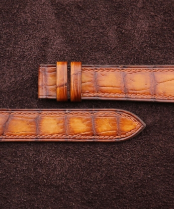 Patina Beige Alligator Leather Watch Strap