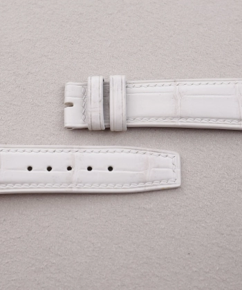 White Alligator Leather Watch Strap (Pilot Tip Shape)