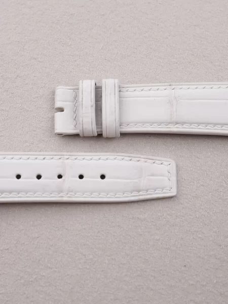 White Alligator Leather Watch Strap (Pilot Tip Shape)