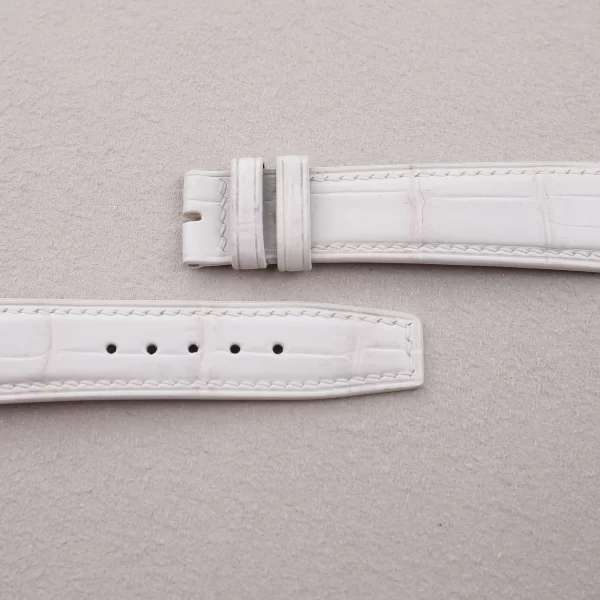 White Alligator Leather Watch Strap (Pilot Tip Shape)