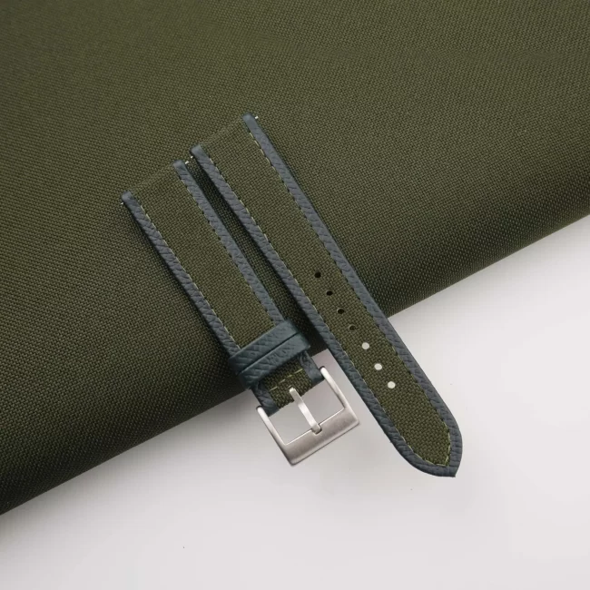Forest Canvas Folded Edge Epsom Watch Strap