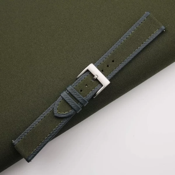 Forest Canvas Folded Edge Epsom Watch Strap