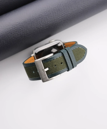 Forest Canvas Folded Edge Epsom Apple Watch Band