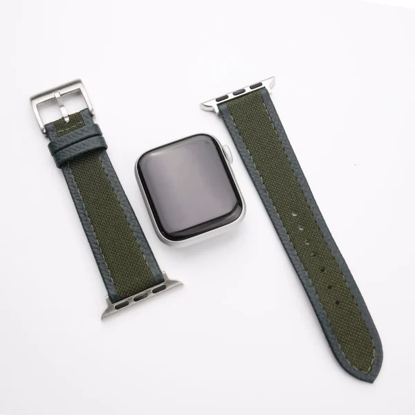 Forest Canvas Folded Edge Epsom Apple Watch Band