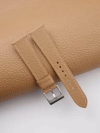 Togo Cognac Brown Tonal Leather Watch Strap