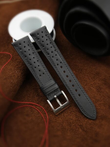 Black Vachetta Veg Leather Strap For Panerai Watch