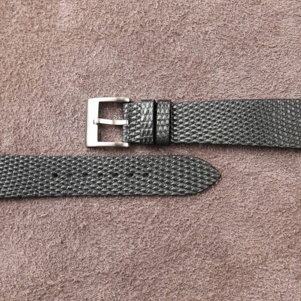 Vintage Stone Grey Lizard Leather Watch Strap