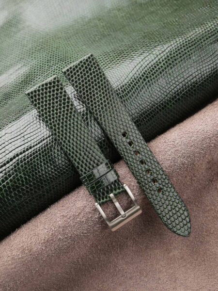 Vintage Green Lizard Leather Watch Strap