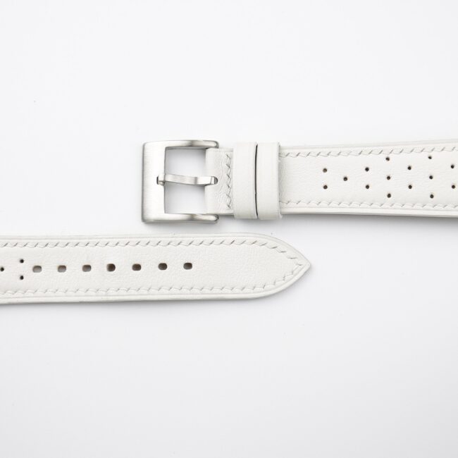 Rally White Swift Leather Watch Strap