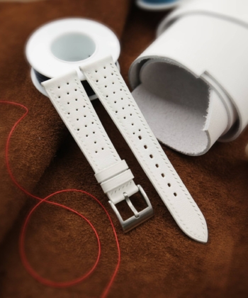 Rally White Swift Leather Watch Strap