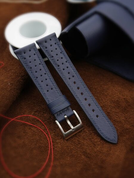 Rally Navy Swift Leather Watch Strap