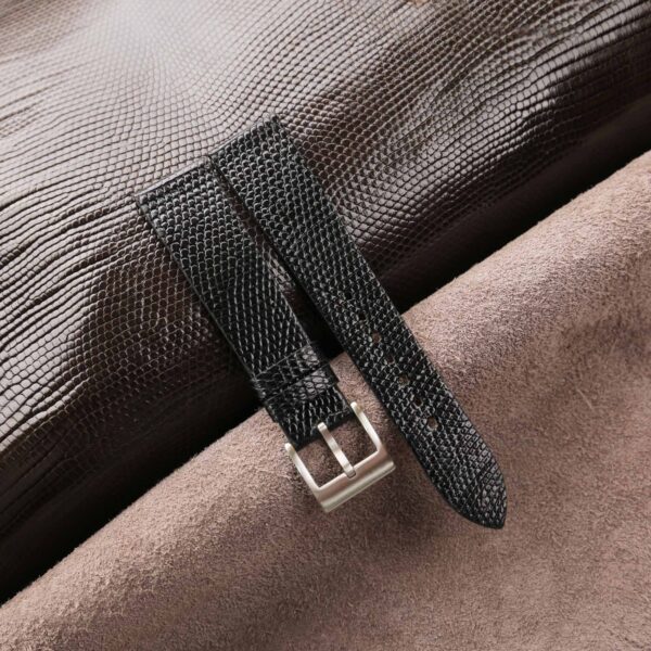 Vintage Black Lizard Leather Watch Strap