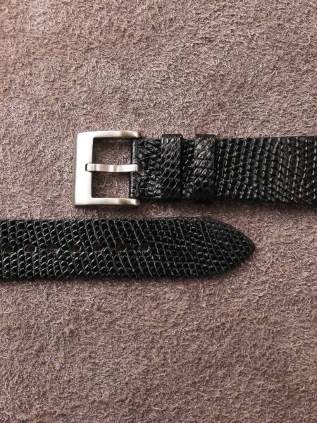 Vintage Black Lizard Leather Watch Strap