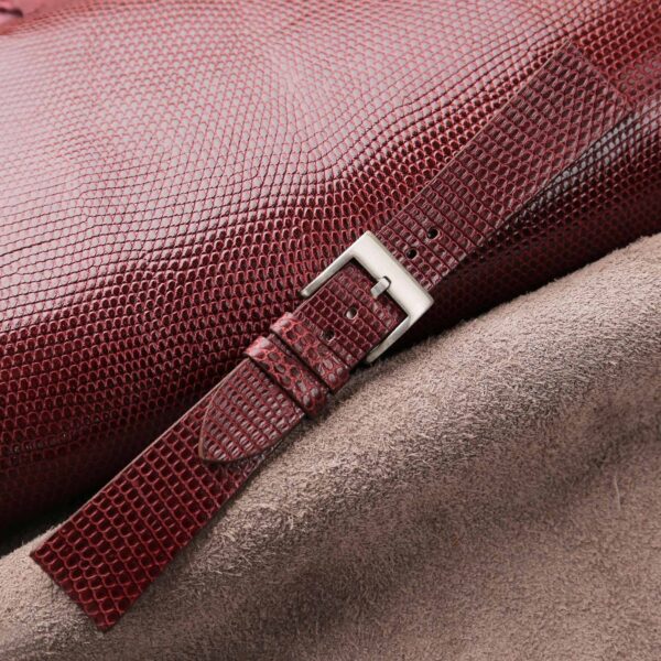 Vintage Burgundy Lizard Leather Watch Strap