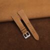 Vintage Coffee Nubuck Leather Side-Stitch Watch Strap
