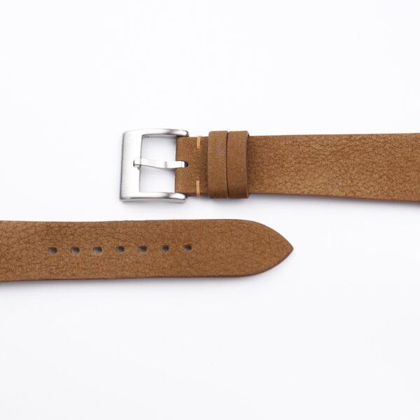 Vintage Coffee Nubuck Leather Side-Stitch Watch Strap