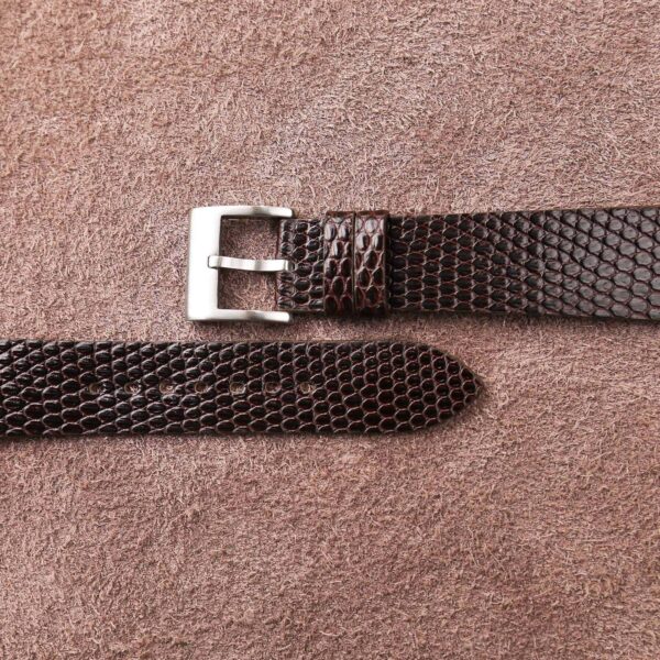 Vintage Dark Brown Lizard Leather Watch Strap