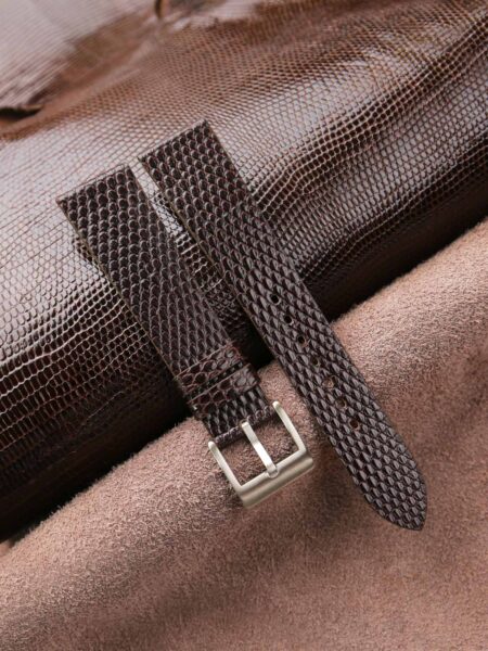 Vintage Dark Brown Lizard Leather Watch Strap