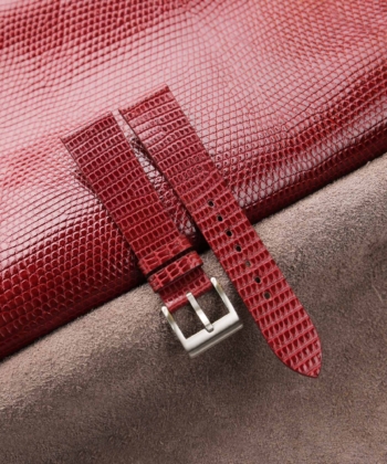 Vintage Red Lizard Leather Watch Strap