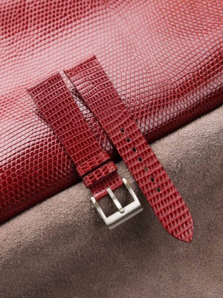 Vintage Red Lizard Leather Watch Strap