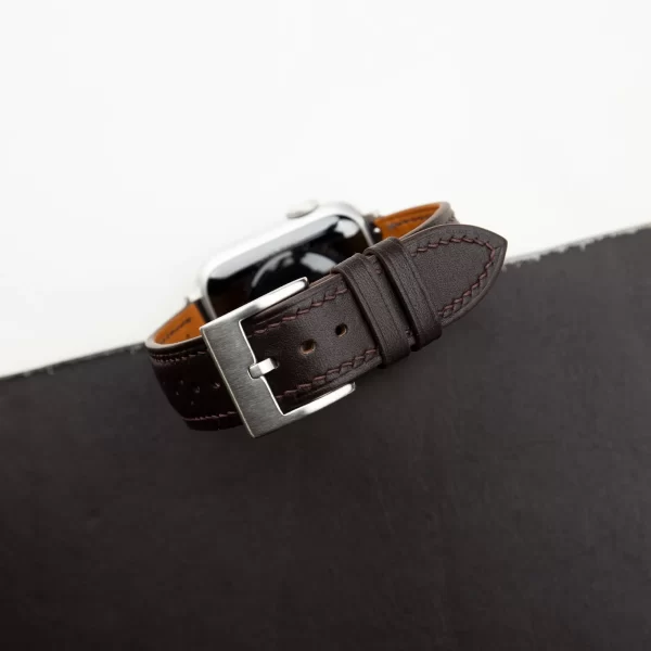 Rally Black Swift Leather Apple Watch Band