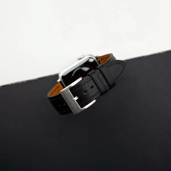 Rally Black Swift Leather Apple Watch Band