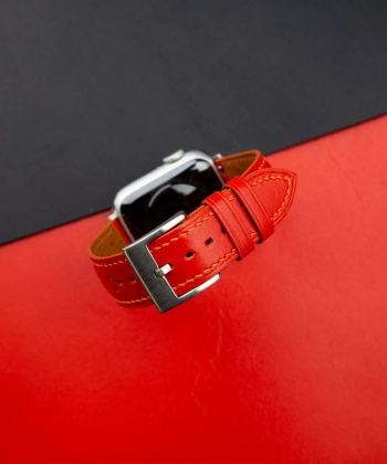 Rally Red Swift Leather Apple Watch Band