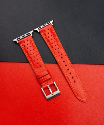 Rally Red Swift Leather Apple Watch Band