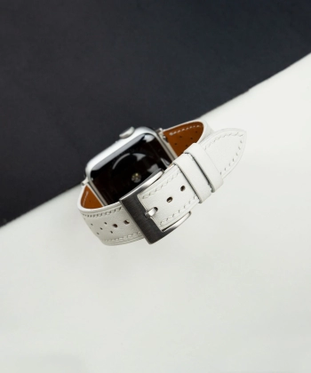 Rally White Swift Leather Apple Watch Band