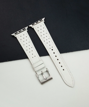 Rally White Swift Leather Apple Watch Band