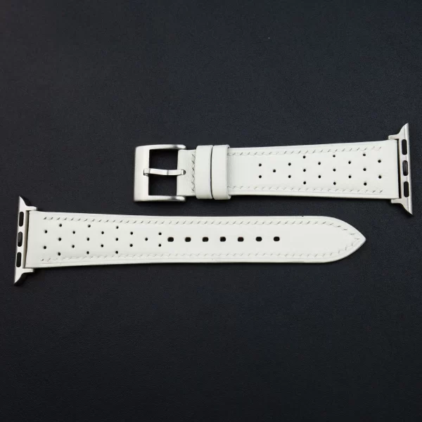 Rally White Swift Leather Apple Watch Band