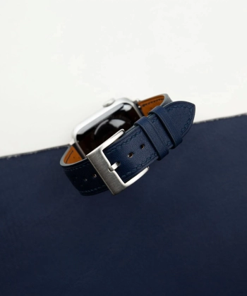 Rally Navy Swift Leather Apple Watch Band