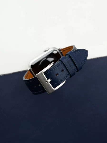 Rally Navy Swift Leather Apple Watch Band