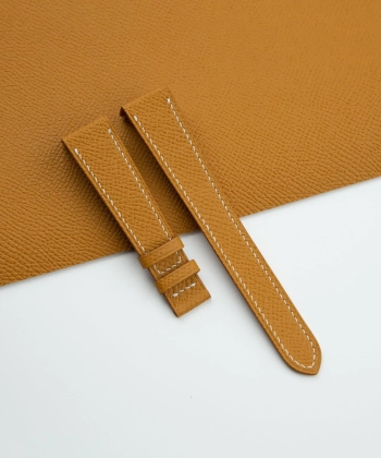 Sesame Epsom Leather Fixed Bars Watch Strap