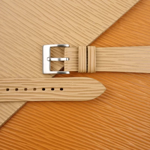 Beige Waves Leather watch strap 1 | Handdn - Bespoke Watchstraps