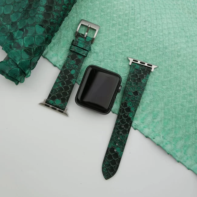 Green Leather Apple watch band 4