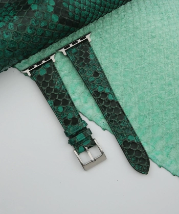 Green Leather Apple watch band