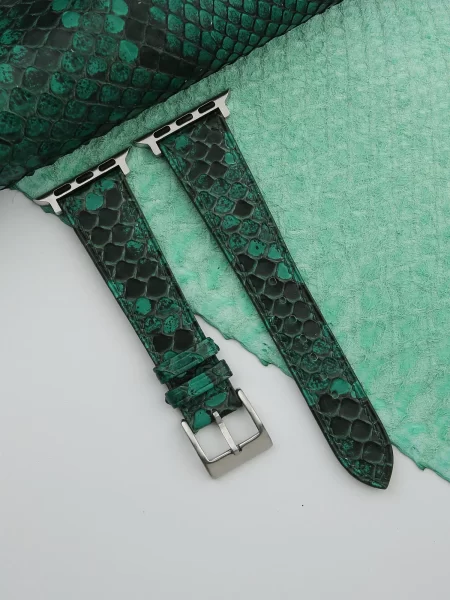 Green Leather Apple watch band