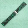 Green python leather watch strap