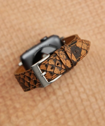 Orange Python Leather Apple watch band