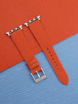 White-red epi leather watch strap HDCLE78